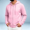 thumbnail image 3 of Men's Quarter Zip Pullover Sweatshirt | Casual Hooded Jacket , Llightweight Cotton Zipper, Versatile Drawstring Hood,Fall Fashion Streetwear, Gym, Outdoor Jacket Pink 2XL, 3 of 7