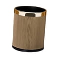 thumbnail image 4 of Cesta de desechos basura puede decorativo moderno elegante y elegante recipiente de basura de lavabo para la oficina de cocina del baño del hotel 10 litros de oro redondo, 4 of 8