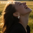thumbnail image 2 of VEEDFOFA 14K Gold Plated Hoop Earrings, Hypoallergenic Multi Size Secure Closure Earrings for Women Daily & Gift, 2 of 6
