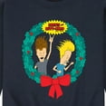 thumbnail image 3 of Beavis & Butthead - Rockin Wreath - Men's Crew Neck Fleece Pullover, 3 of 5