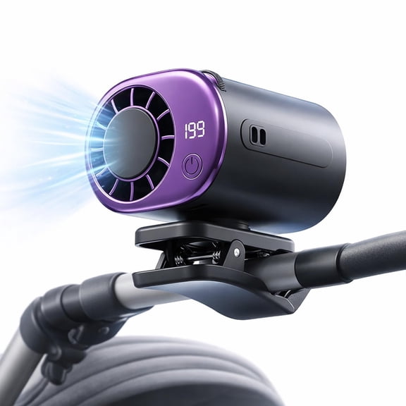2026 Upgraded Car Clip On Air Conditioner Fan – 360° Rotation 199 Speeds, USB Rechargeable 2000mAh, LED Display Personal Cooling Mini Fan