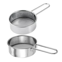KONTONTY 2pcs Handheld Stainless Steel Flour Sifter 40 Mesh Mini Sieve for Baking Powdered Sugar Coffee Easy to Clean for Home