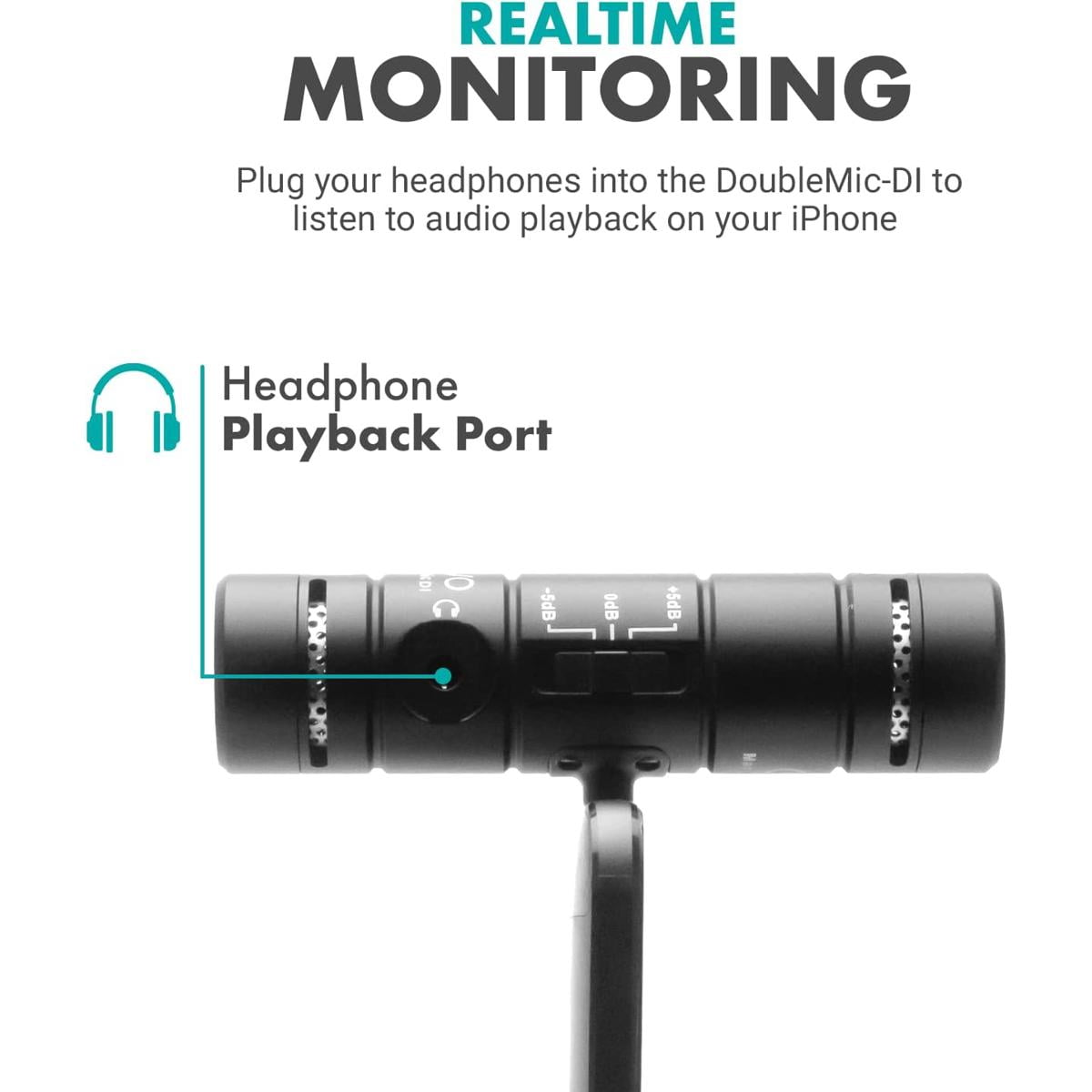 Movo Photo DoubleMic-DI Cardioid Dual Condenser Microphone for Apple iPhone/iPad