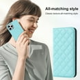 thumbnail image 6 of Wallet Case for iPhone 14 Pro Max 6.7 inch, Luxury Quilted PU Leather Flip Cover [Shockproof TPU] [Support Wireless Charging] with 2 Card Slots, Kickstand, FRID Blocking Case Cover, Blue, 6 of 10