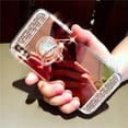 thumbnail image 4 of for iPhone 13 Diamond Glitter Case Mirror Makeup Cute for Girls Women Protective Cover with Bling Crystal Rhinestone Ring Holder Finger Grip Stand Kickstand Case for iPhone iPhone 13 6.1", 4 of 6