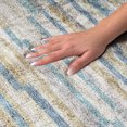 thumbnail image 3 of Addison Rugs Dream Shag Premium Machine Washable Transitional Stripes, Bars, Horizontal Lines Blue Runner Rug, 2'3" x 7'6", 3 of 8