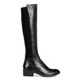 thumbnail image 4 of KENNETH COLE Womens Black Rib Knit Back Stretch Round Toe Block Heel Zip-Up Heeled Boots 6, 4 of 4