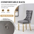 thumbnail image 2 of 63”Glass Dining Table Set for 6,Modern Rectangle Dining Table with 6 Contemporary Velvet Upholstered Dining Chair with Stainless Steel Leg for Kitchen,Dining Room,Office,Small Spaces,Gray, 2 of 7