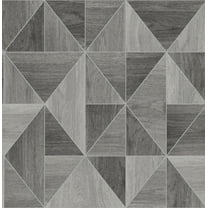 Advantage Simpson Grey Geometric Wood Wallpaper