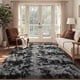 thumbnail image 2 of Alfombra Shag Cuzwlovita de 6 x 9 pies para sala de estar y dormitorio, color gris oscuro, 2 of 8