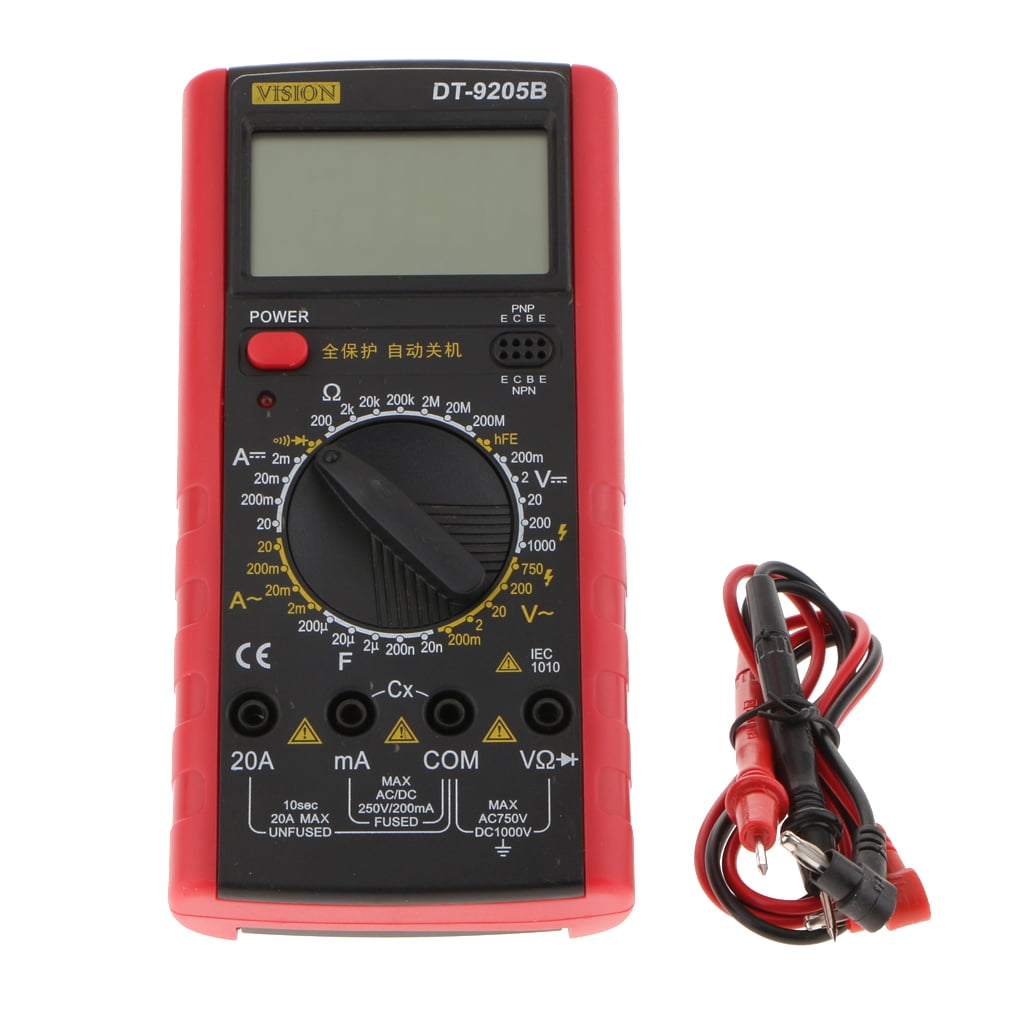 DT9205B Pocket Digital Multimeter Clamp Volt Ohm Amp Tester with Test Probe