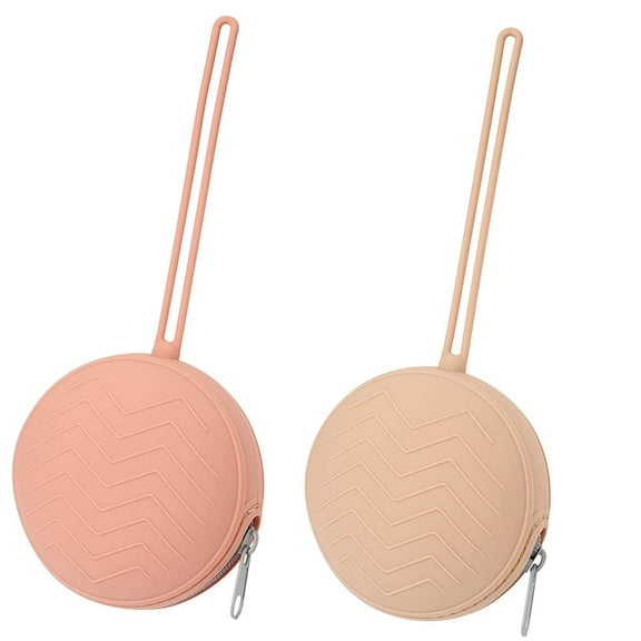 2 Pack Silicone Pacifier Holder Case,Happon Pacifier Holder Cover Pacifier Storage Box Container,Silicone Baby Pacifier Pouch Bag for Boys & Girls, Portable Silicone Pacifier Container Case