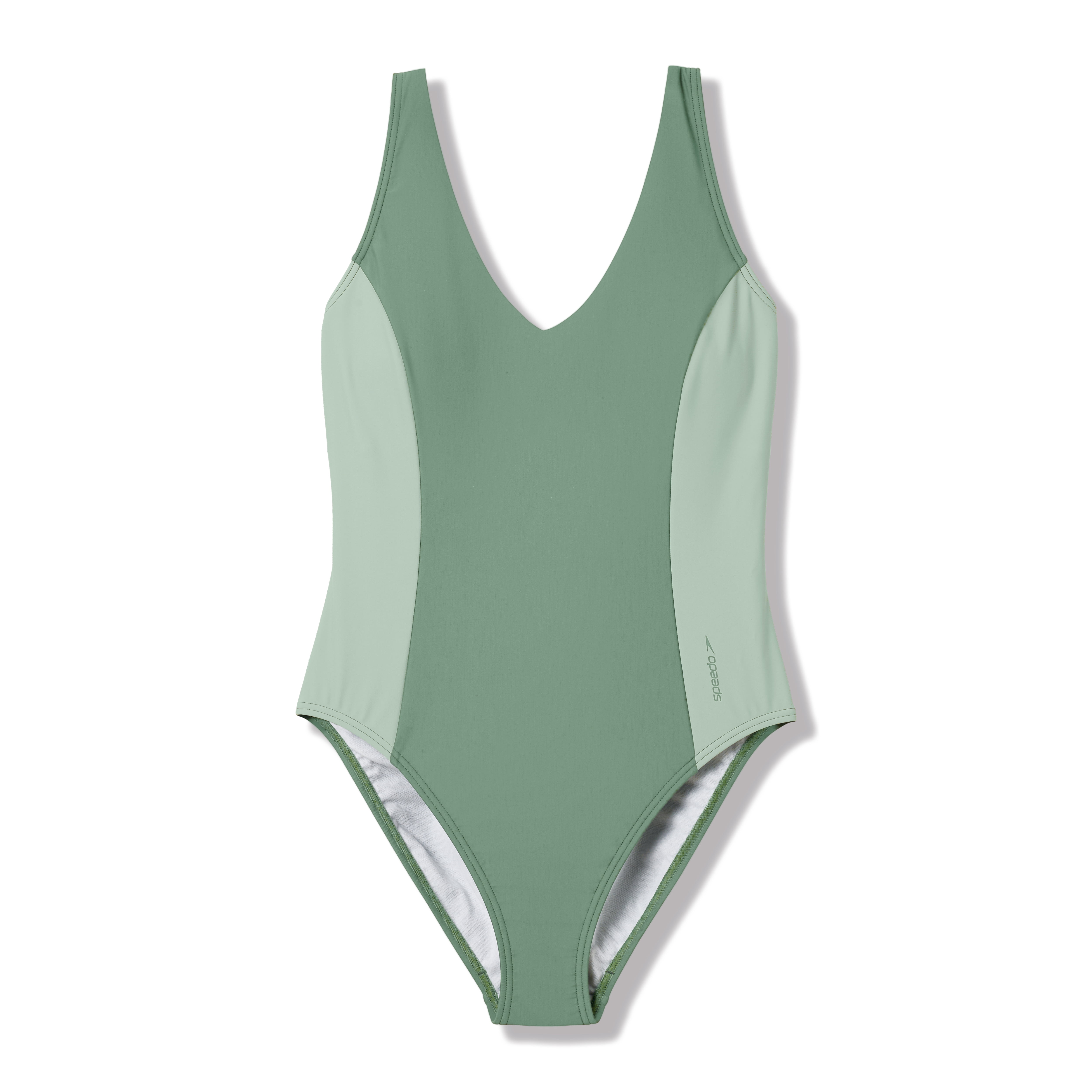 Speedo Women's Colorblock V-Neck One Piece with Adjustable Straps Swimsuit, Sizes XS - XXL