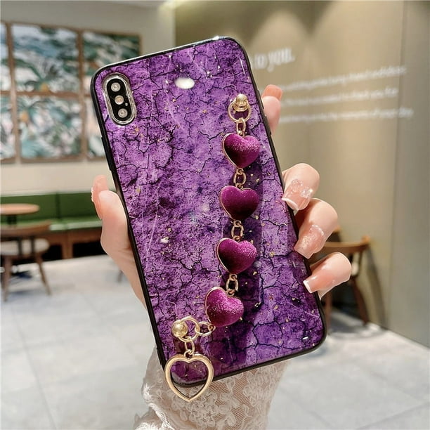 Stylish Plush Bracelet Phone Case for iPhone 14/13/12/11 Series - Perfect for Autumn & Winter