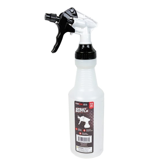 Stout Stuff Plastic Wide Mouth Empty Spray Bottle, Holds 32oz