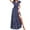 Blue summer dresses for women, variant on Wycnly Summer Dresses for Women Party Fashion Elastic Waist Ruffle Swing Slit A Line Long Dresses 2024 Short Sleeve V-Neck Polka Dot Print Maxi Formal Dress Blue l