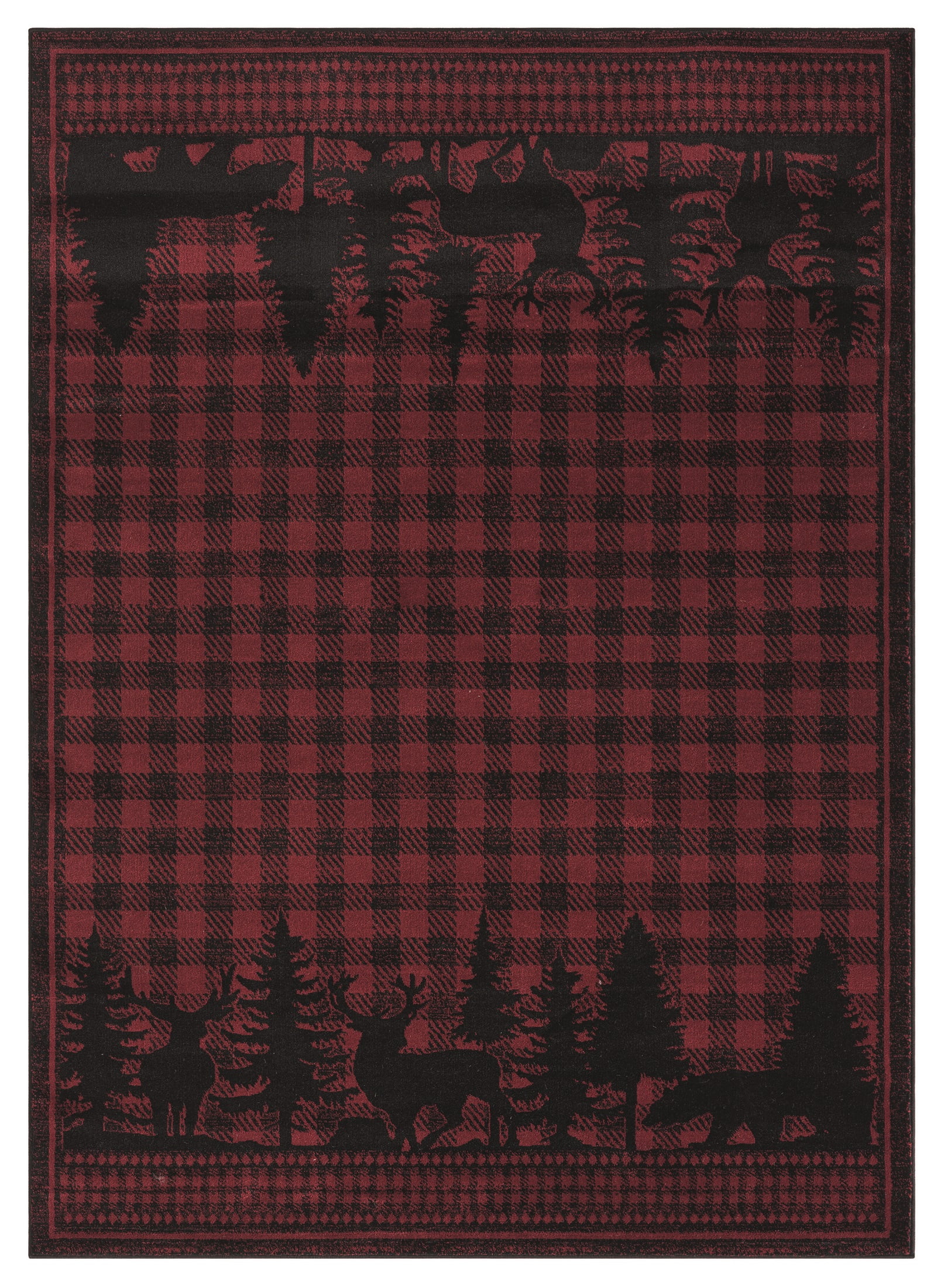 United Weavers Plateau Timber Lodge Nature Accent Rug, Red, 1'10" x 3'