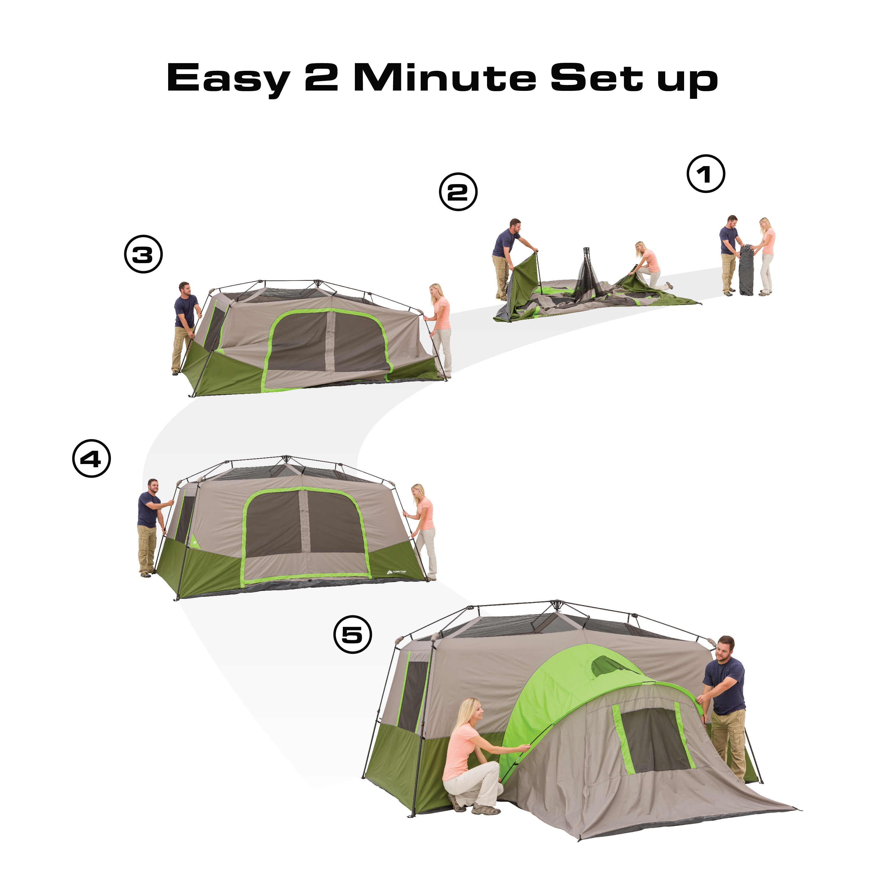 Carpa instantánea tipo cabaña para 11 personas con habitación privada, Ozark Trail 7