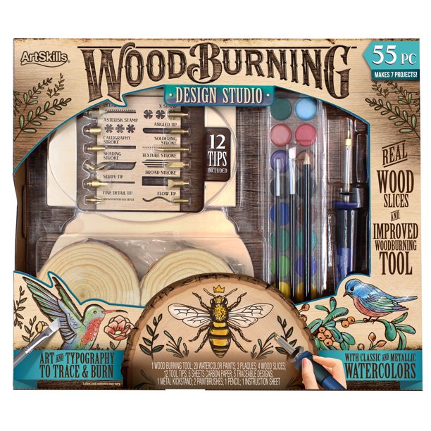 ArtSkills Wood Burning Tool Kit for Beginners, 55 Piece Deluxe