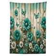 thumbnail image 2 of Ambesonne Rustic Tablecloth Rectangular Table Cover, Farmhouse Cold Tone Daisies, 52"x70", Turquoise and Grey Yellow, 2 of 3