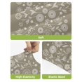 thumbnail image 4 of Japanese Bar Stool Covers Set of 4, Grey Simple Traditional Flowers Leaves Pattern Stretch Washable Bar Chair Covers with Backs, Removable Pub Counter Height Chair Cover for Kitchen Dining Room Cafe, 4 of 7