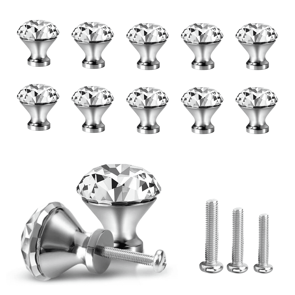 IM Beauty 30 Pack Knobs Drawer Crystal Pulls 30 mm Clear Glass