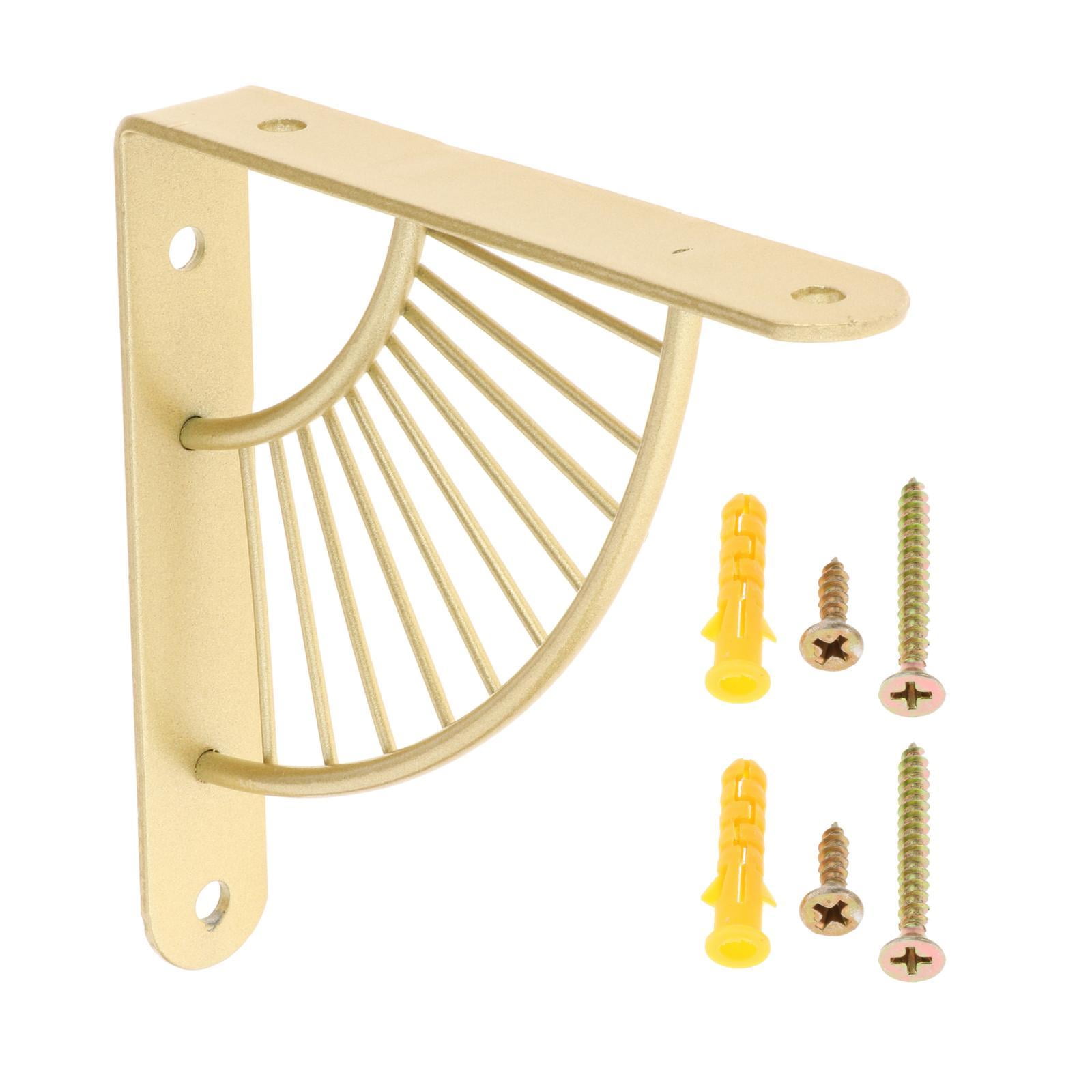 Axioma 2 Pieces Metal Wall Mount Triangle Angle Floating Shelf Bracket Decorative Heavy