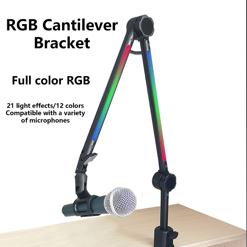 Adjustable LED Mic Boom Arm Suspension Boom Scissor For Professional Recording