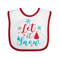 Inktastic Let It Snow, Snowflakes, Trees, Christmas, Xmas Boys or Girls Baby Bib