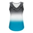 thumbnail image 6 of QUNYINEY Gradient Women Tank Top V Neck Casual Camisole Sleeveless Shirts Ruffle Loose Summer Tank Tops, 6 of 6