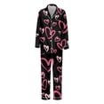 thumbnail image 6 of XIYON Women's Pajama Set Valentines Pajama Heart Printed Sleepwear Long Sleeve Top And Pants Soft Cozy Loungewear Soft Sleepwear Loungewear, 6 of 6
