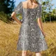 thumbnail image 5 of Vestido de manga corta con estampado de serpiente para mujer, vestido largo para mujer, vestido de dama de honor para mujer, estilo coreano., 5 of 7