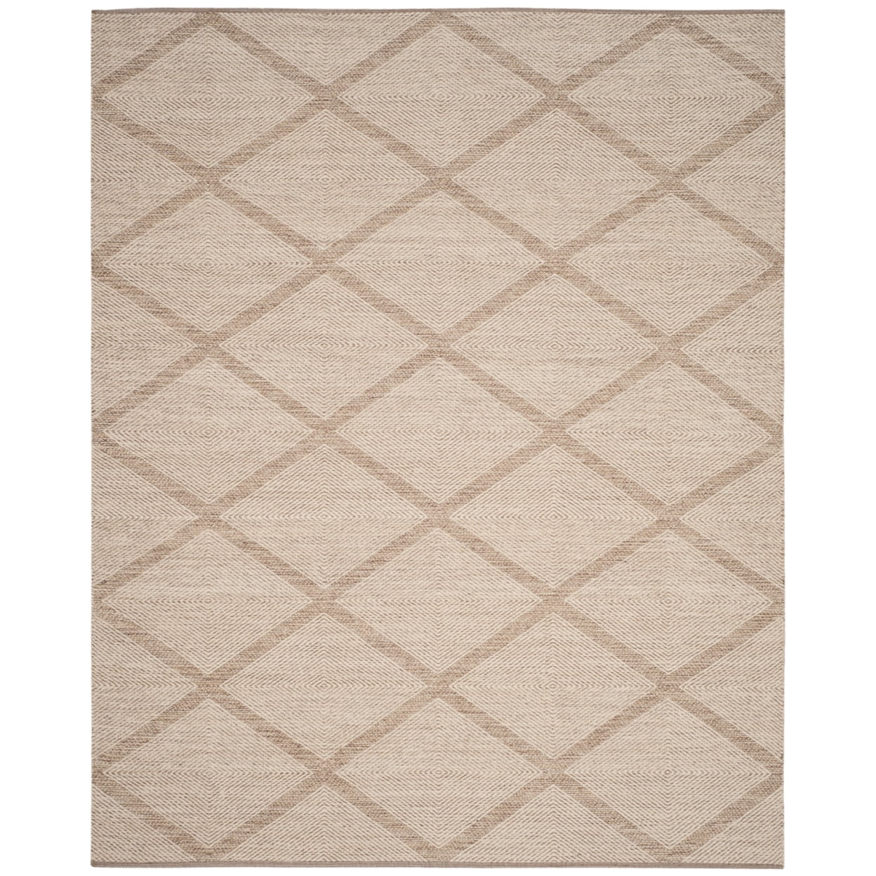 SAFAVIEH Montauk Bailey Geometric Diamond Cotton Area Rug, Beige, 5' x 8'