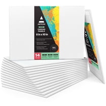 Arteza Canvas Panels Pack, 8" x 10", Blank Canvas Boards for Painting, 14 Pack