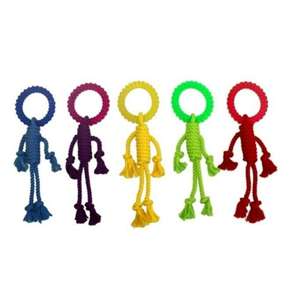 Multipet 784369291902 12 in. Nuts for Knots Rope Man with Tpr Head Toys, Assorted