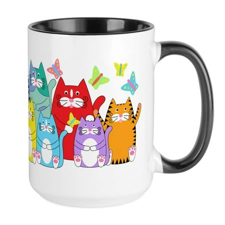 

CafePress - Mug_Colorfu Cats Mugs - 15 oz Ceramic Large Mug