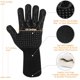 thumbnail image 3 of Guantes para barbacoa, 1472 ℉/800 ℃ resistentes al calor para horno, guantes ignífugos antideslizantes para barbacoa, cocinar, hornear, asar a la parrilla, soldar (negro-tamaño grande) JFHHH pequeña, 3 of 5