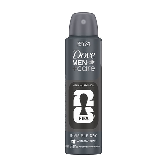 Desodorante Dove Men+Care invisible dry en aerosol para caballero 89 g
