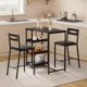 thumbnail image 1 of QinaQin Comedor de 3 piezas con almacenamiento, mesa compacta con estructura de hierro y acabado negro tipo madera, incluye 2 sillas tapizadas en PU, ideal para espacios pequeños, 1 of 7