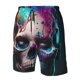 thumbnail image 4 of Balery Modern Abstract Colorful Skull B Traje de Baño Estilo Hawaiano para Hombre, Shorts de Secado Rápido con Bolsillos-Medium, 4 of 6