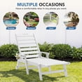 thumbnail image 2 of LOYALICE Adjustable Wheeled HDPE Plastic Outdoor Patio Lounge Chair set of 2, W/ Cup Holder,78.3"x25.1"x16.3", White, 2 of 11