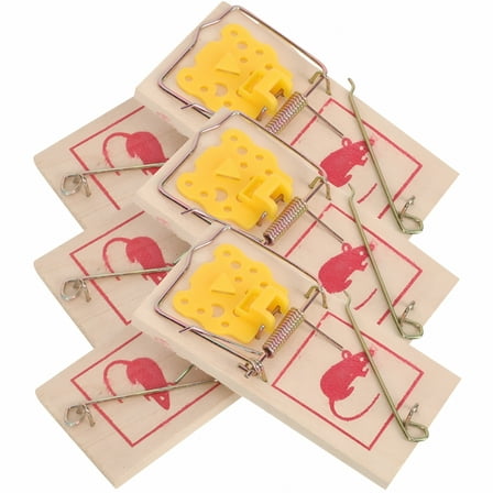LAMIRO 6 Pcs Wooden Mouse Traps Indoor Humane Mouse Catch Rat Traps Old Mice Trap