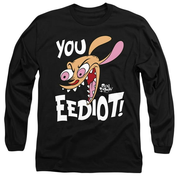 Ren and Stimpy You Eediot! Unisex Adult Long-Sleeve T Shirt