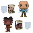 thumbnail image 3 of Black Adam Set of 2 Funko Pop with Protector Bundle – Includes Black Adam (Lightning) #1232 and Sabbac #1237 Pops with 2 Blue Salamander Emporium Plastic Protector Cases, 3 of 7