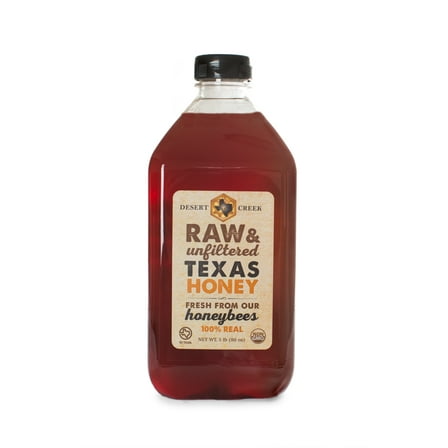 Raw, Unfiltered, Unpasteurized Texas Honey by Desert Creek Honey 5 lbs (80 oz) Non-GMO, Kosher