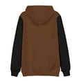 thumbnail image 3 of Atogsazn Men's Fleece Lined Hoodies Oversized Casual Colorblock Long Sleeve Hooded Sweatshirt Winter Warm Clothing Blouse B-Coffee XXXL, 3 of 4