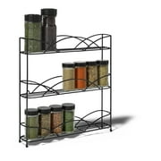 Spectrum Diversified Steel Countertop 3-Tier Spice Rack for Cabinet, Black