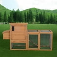 thumbnail image 3 of Pawhut Wooden Hen House Backyard Chicken Coop with Outdoor Run and Nesting Box, 75", 3 of 10