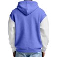 thumbnail image 5 of Men's Versatile Daily Quarter-Zip Hooded Waffle Knit Sweatshirt, Thickened Fleece Texture Pullover, Fall Spring Casual Wear,Blue,L, 5 of 5