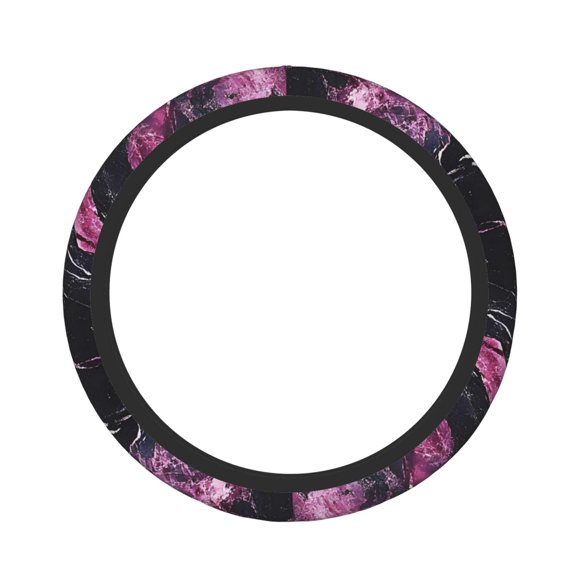 Steering Wheel Cover High Stretch Durable Anti Slip Universal 15 Inch For Cars Trucks Suvs Atv Protects From Heat Cold Wear Darkmagenta Marble_2